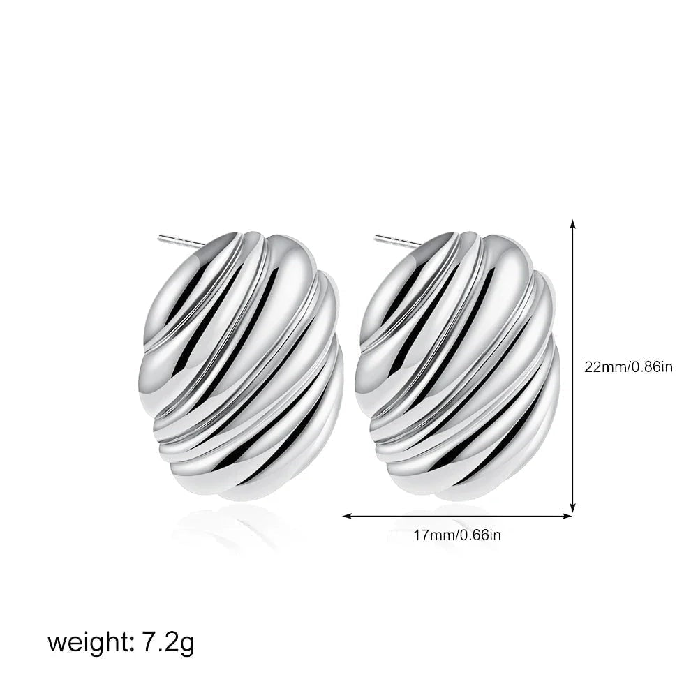 Vintage Stainless Steel Round Oval